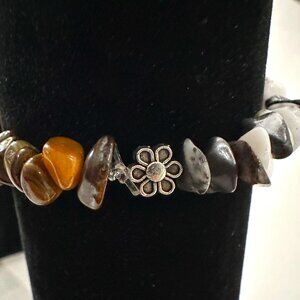 Artisan Stone Bracelet with Daisy Charms